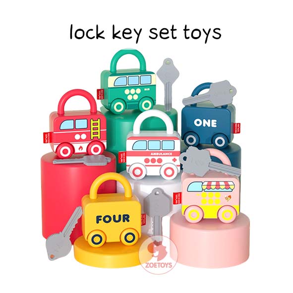 Zoetoys Lock Key Set Toys | Mainan Kunci Gembok Anak Tema Transportasi