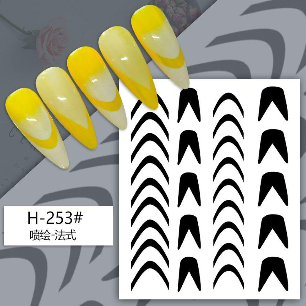 Preva Stiker Kuku Nail Sticker Dekorasi Nail Art Desain Beruang Bintang French Smile Template