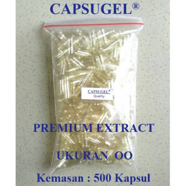 Kemasan 500 Capsugel Kapsul Kosong 00 Transparan Ukuran 00 Natural Cangkang Kapsul 00 Bening