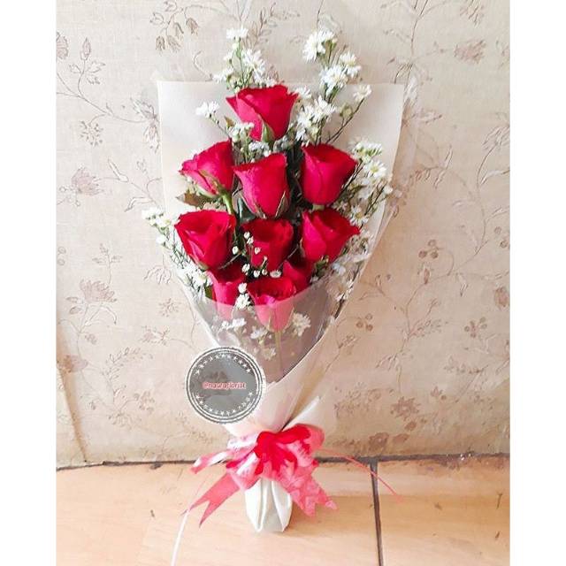 Bunga Wisuda Hand Bouquet Bunga Ultah Mawar Merah Shopee Indonesia