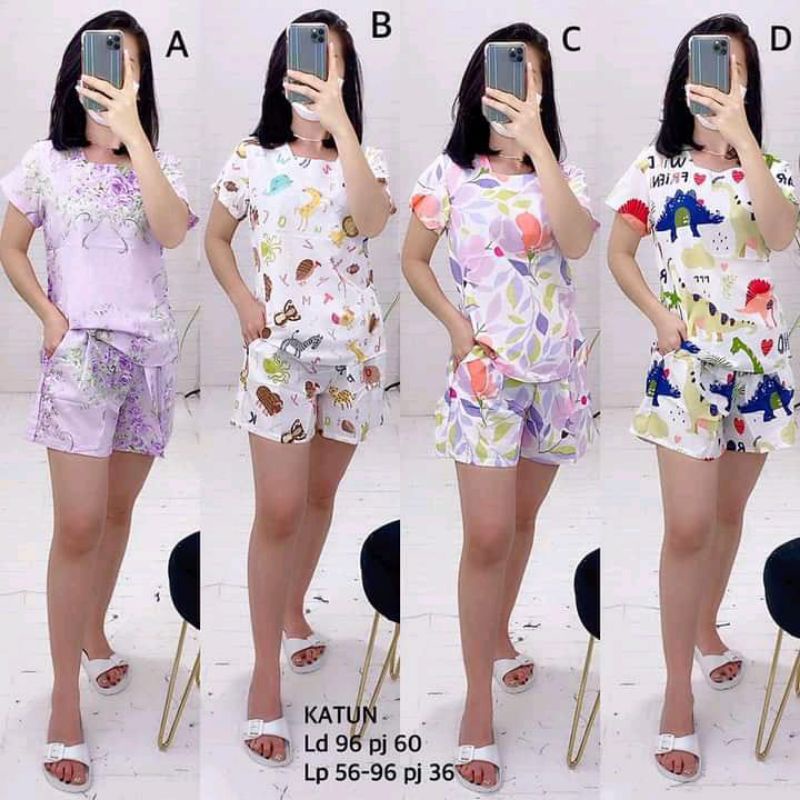 setelan baju tidur bahan katun adem
