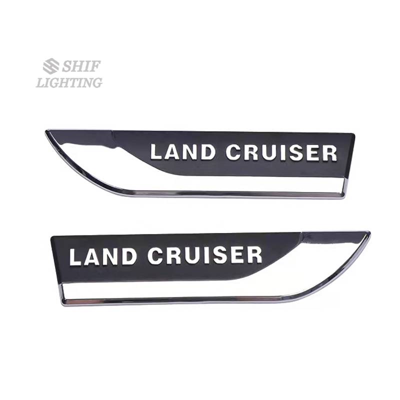 2pcs Stiker Emblem Logo Land Cruiser Bahan ABS Untuk Fender Samping Mobil