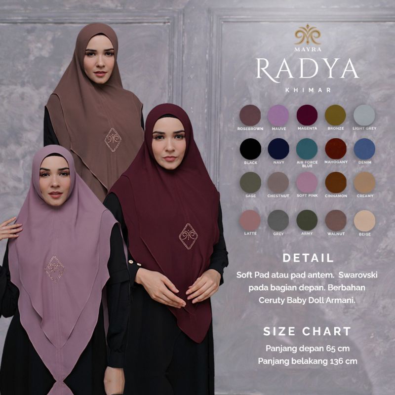 Khimar Radya by Mayra/Radya Khimar by Mayra/Mayra Hijab/Mayra ( Ready)/Khimar