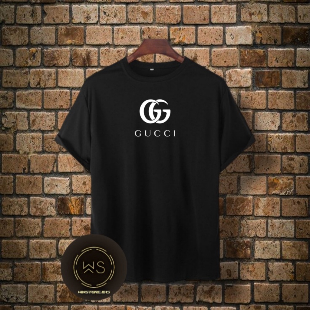 Kaos unisex DistroGUCCI garis katun combed 30s / sablon polyflex / kaos plesetan / baju kekinian / p