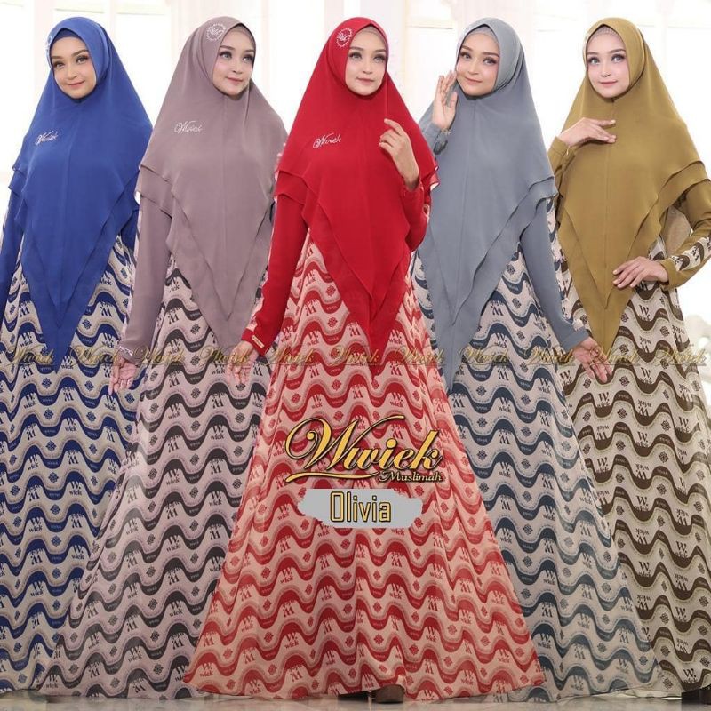 Olivia set Syari Original Wwiek Muslimah terbaru
