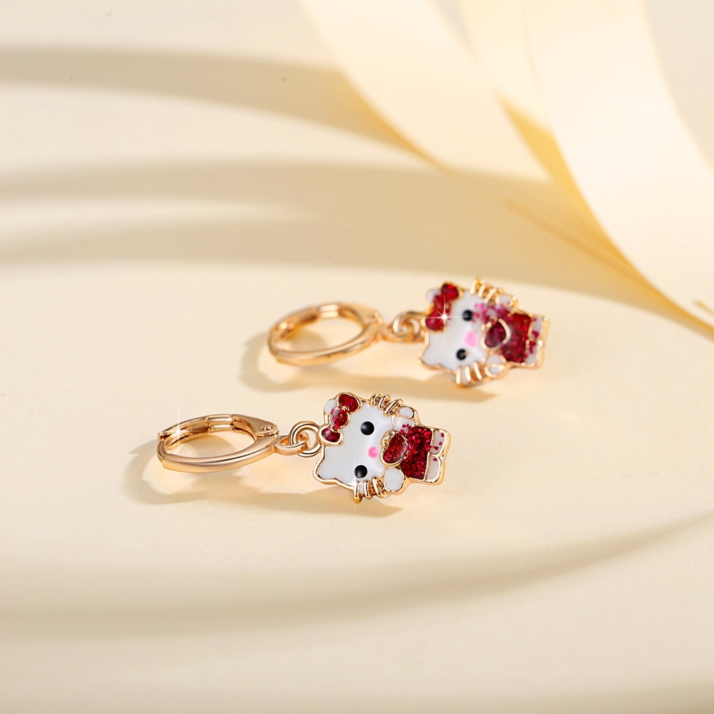 Y531【COD】Hello Kitty Earrings Anak Titanium Stainless Steel Earrings Girls Anting-Anting