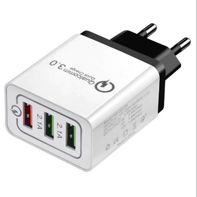 Taffware Charger USB 3 Port Qualcomm QC 3.0 EU Plug