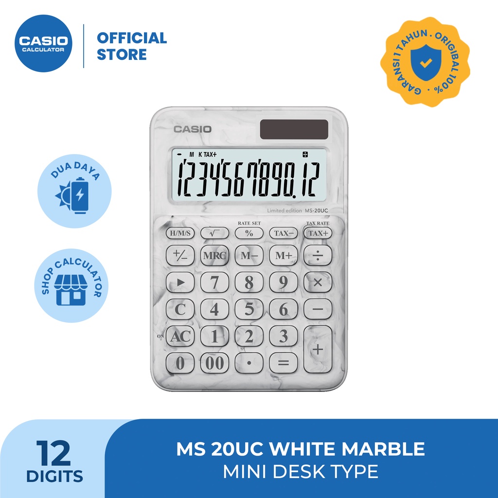 

CASIO KALKULATOR - MS 20 UC MARBLE WHITE