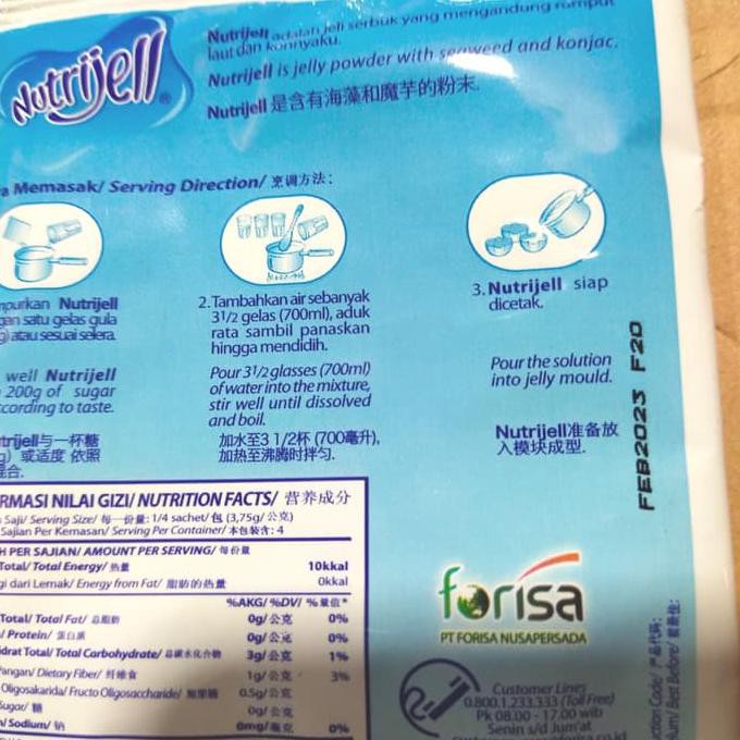 

A47Cslo 15Gr Tepung Serbuk Agar Jelly Nutrijell Nutrijel Plain Tanpa Rasa