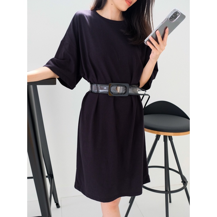 Kadaka D-0187 Basic Loose Dress with Matching Belt