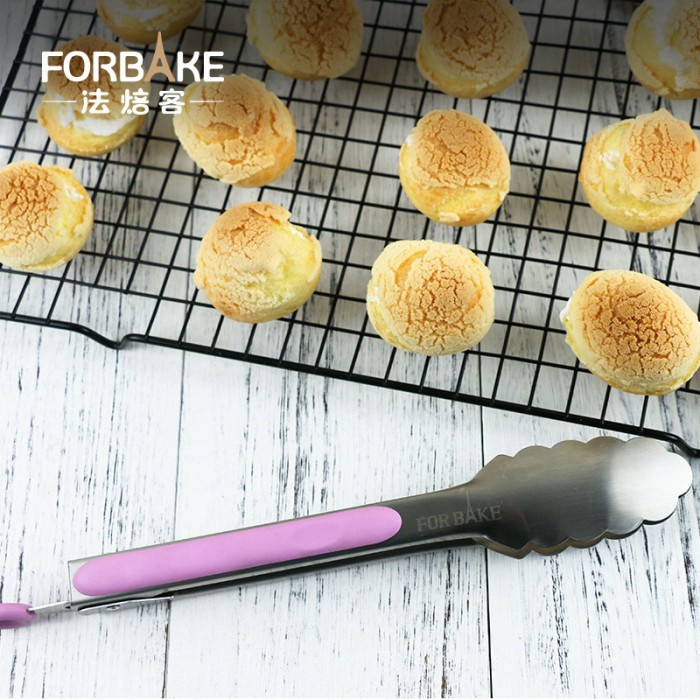 

Forbake multi purpose food clip /stainless tongs Pink