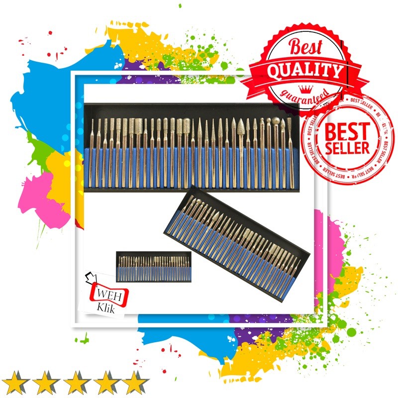 Mata bor Ukir mini grinder isi 30 pcs kentaro cun kikir ukir batu granit akik metal pvc paralon set