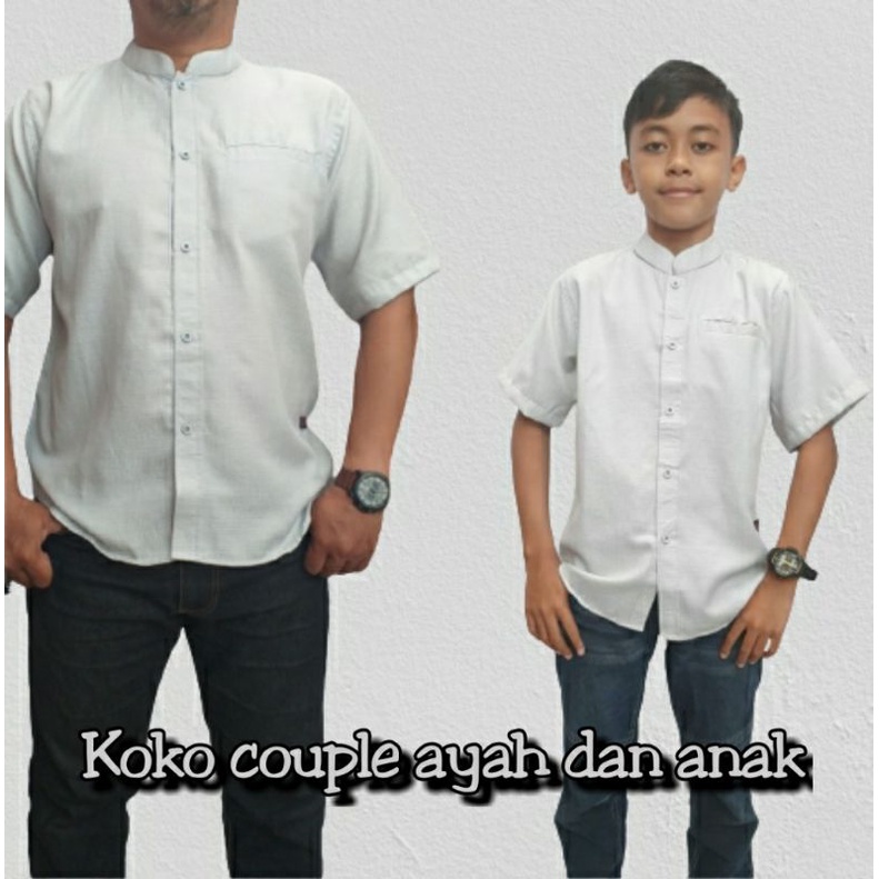 Koko couple ayah dan anak lengan pendek original/ kemko/Baju koko anak/ Koko dewasa/koko anak/Couple