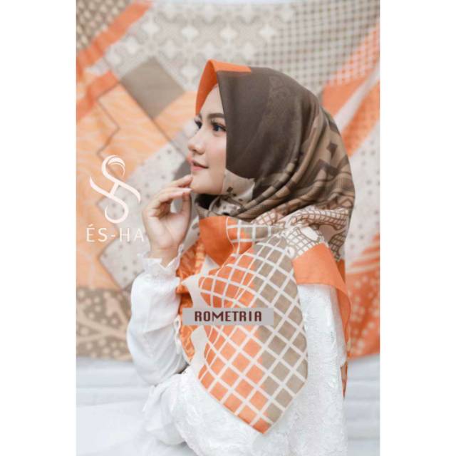 HIJAB SEGIEMPAT VOAL ORIGINAL MOTIF  ROMETRIA