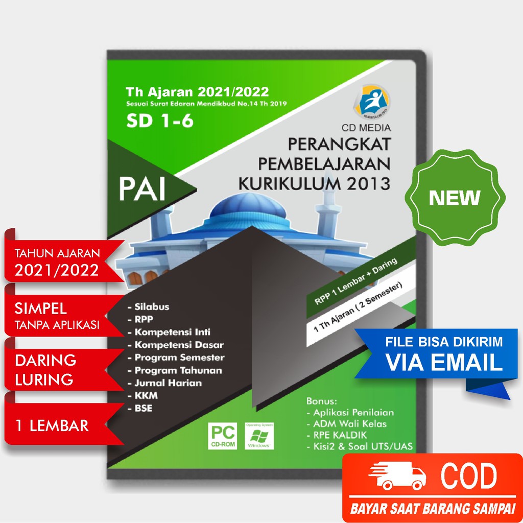 CD MODUL KURIKULUM MERDEKA DAN RPP PAI KELAS 1-6 DARING (PJJ) DAN LURING 1 LEMBAR SD/MI TH. 2023/202