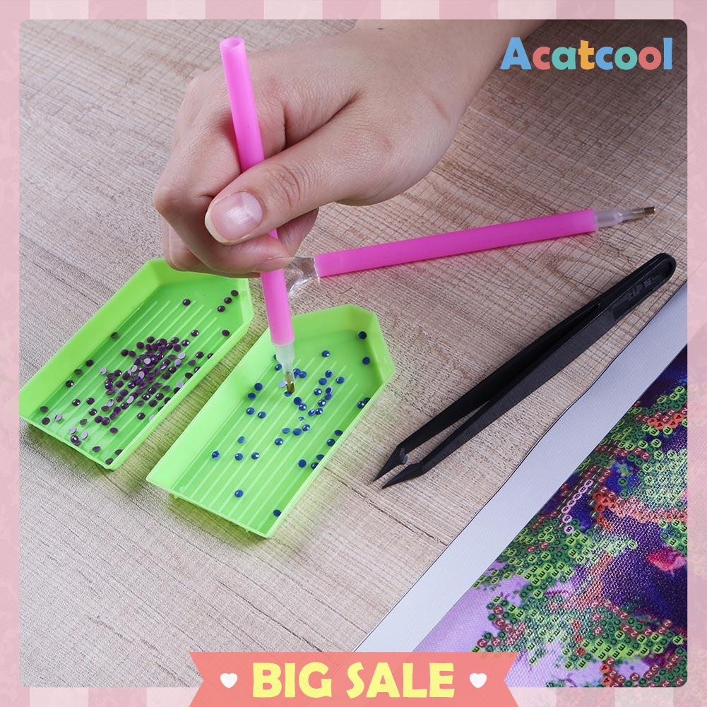 DIY Diamond Painting Tool Cross Stitch Tray Pen Glue Sewing Accessories Set