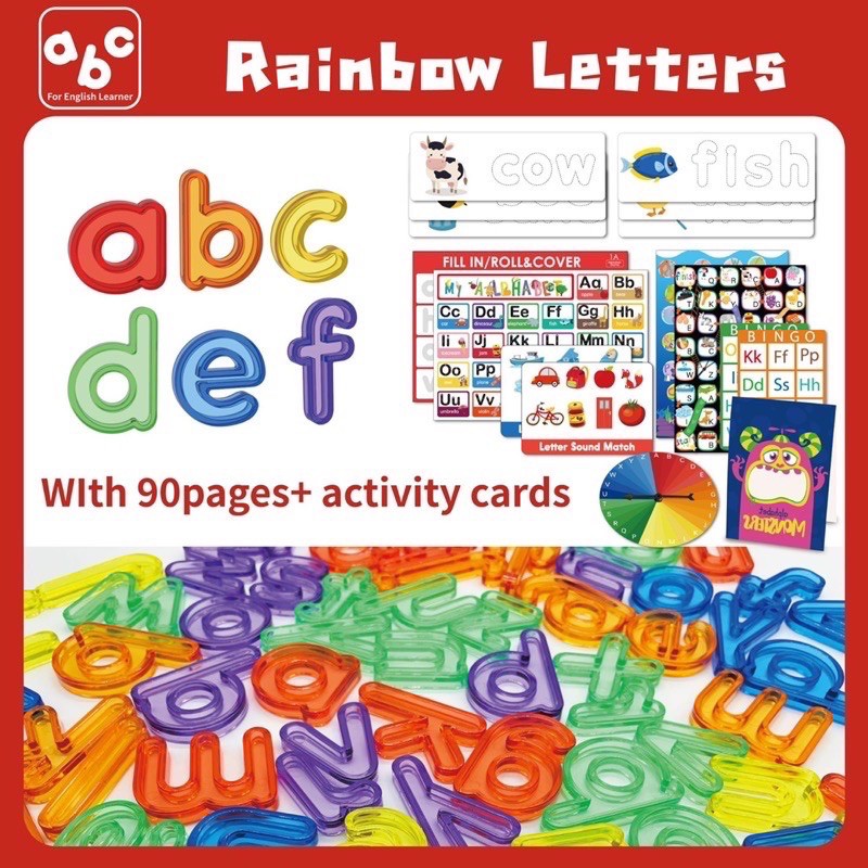 rainbow letter spelling game mainan edukasi anak - kado anak - hadiah anak