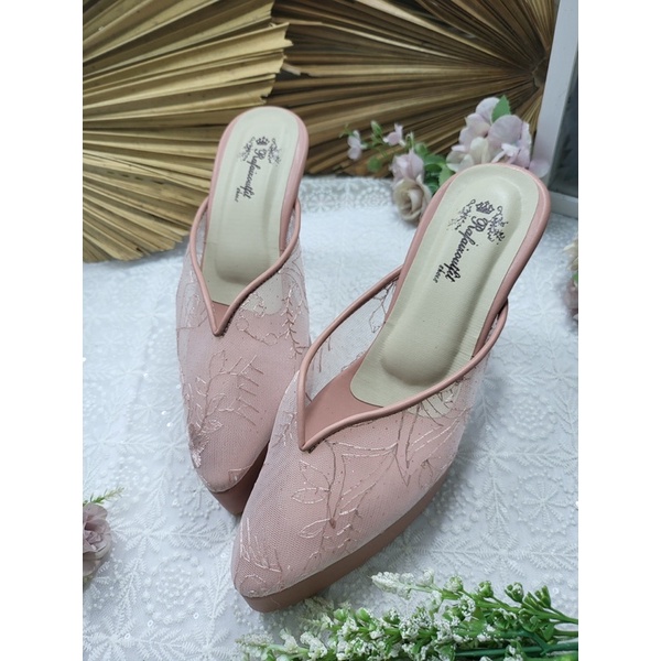 sepatu V KELLY dustypink tinggi 10cm