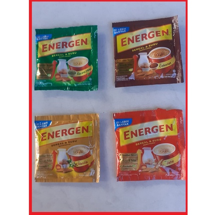 Energen  | Minuman Sereal praktis dan Mengenyangkan | Kacang Hijau Coklat Vanila Jahe  Jagung Kurma harga Satuan