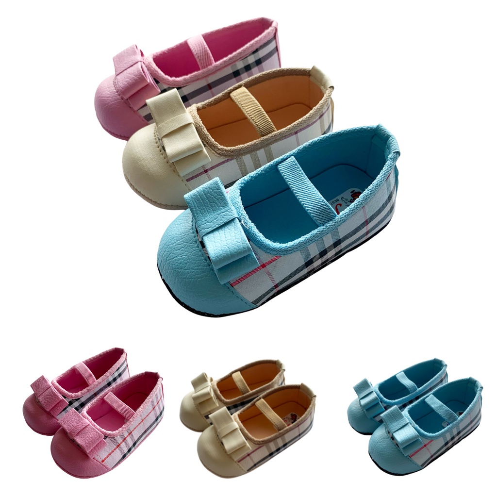 prewalker sepatu bayi anak perempuan balita 0 1 2 tahun BURBERI RIBBON