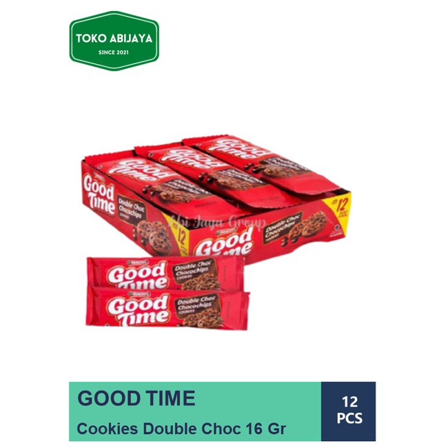 

Good Time Cookies double Choc 1 pack isi 12 x 16 gram