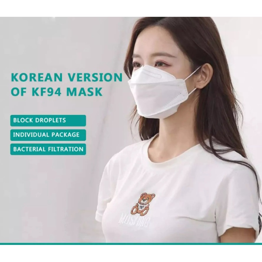 MASKER KF94 WARNA PUTIH ISI 10pc | MASKER KF94 KOREA 4PLY