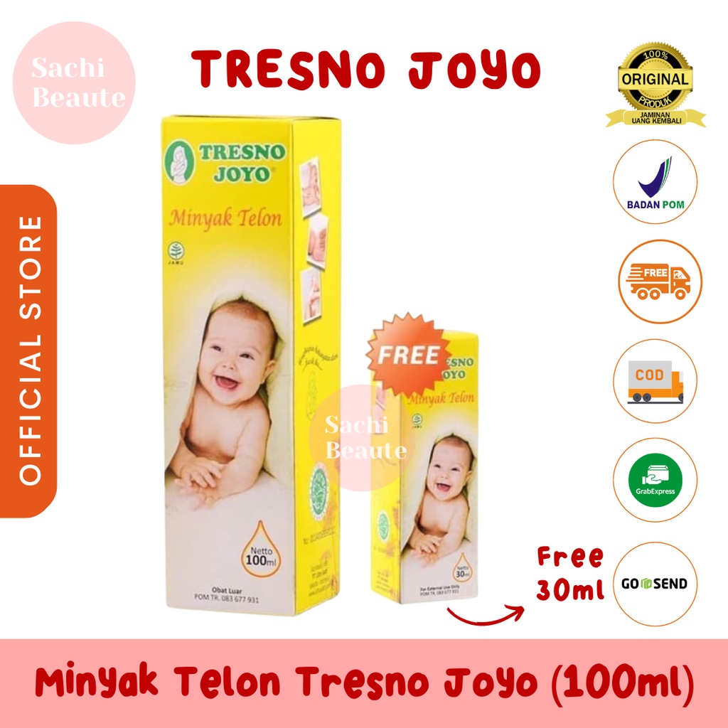 Minyak Telon Trenojoyo Treno Joyo Telon 100 mL BONUS 30 mL / MInyak Telon Promo Bundle100 mL Bonus 30 mL