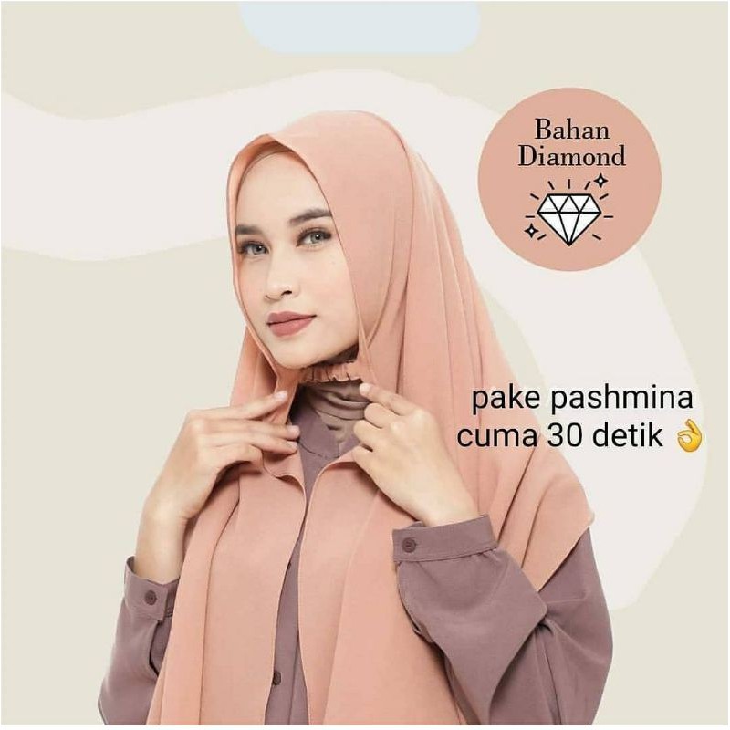 Pashmina instant karet diamond , bahan diamond