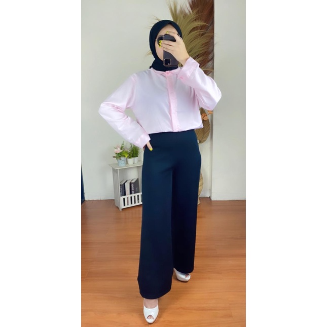 RX Fashion - Flowing Oversize / Kemeja Wanita - BN-PINK MUDA