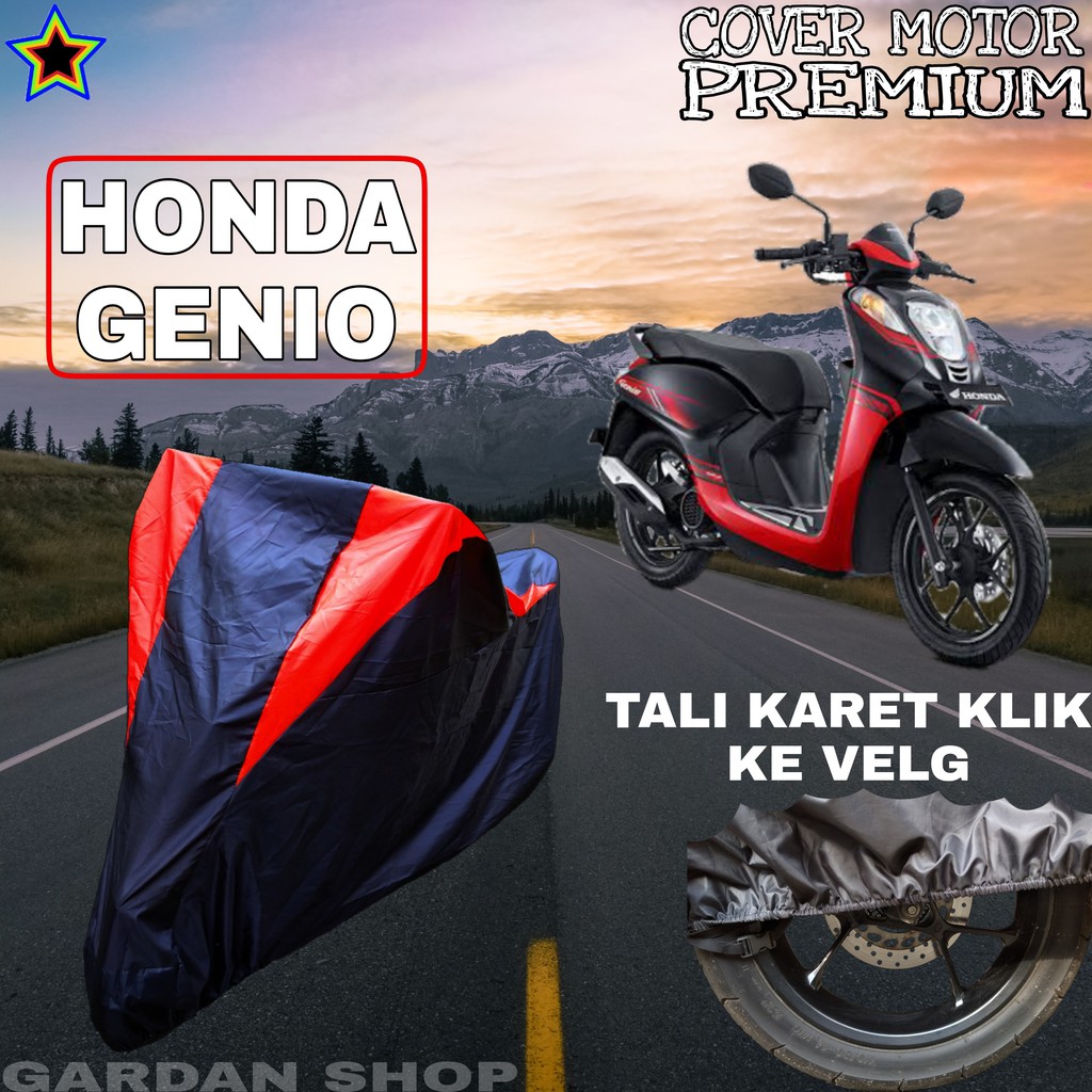 Sarung Motor HONDA GENIO Hitam MERAH Body Cover Penutup Pelindung Motor Honda Genio PREMIUM