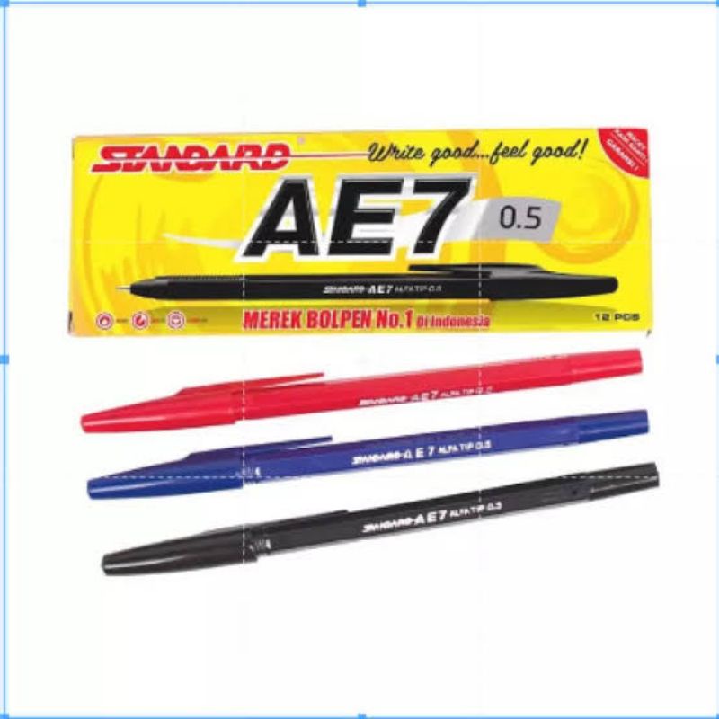 

Pulpen Standar AE7 Hitam Merah Biru