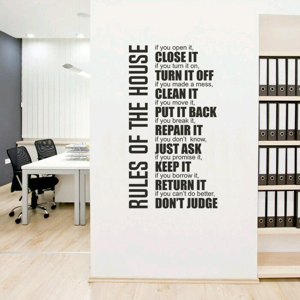 Sticker Dinding Wall Sticker Kata Kata Quote Motivasi Rules Of