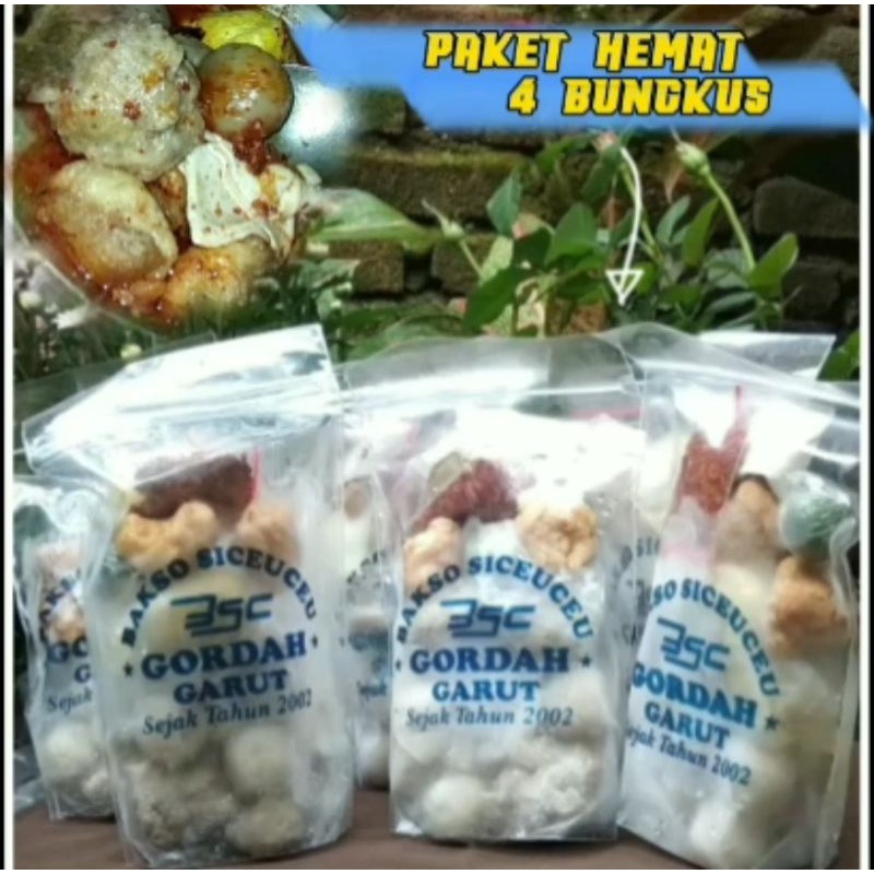 

Paket Hemat ( 4 BUNGKUS ) Bakso Aci Ceueceu Gordah