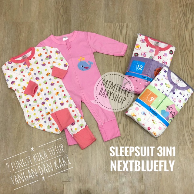 Sleepsuit 3in1 Buka Tutup Tangan Kaki / Sleepsuit Nextbluefly