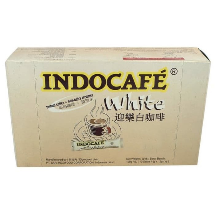 

INDOCAFE White Coffee (10pc x 12gr) No Sugar Added / Tanpa Gula