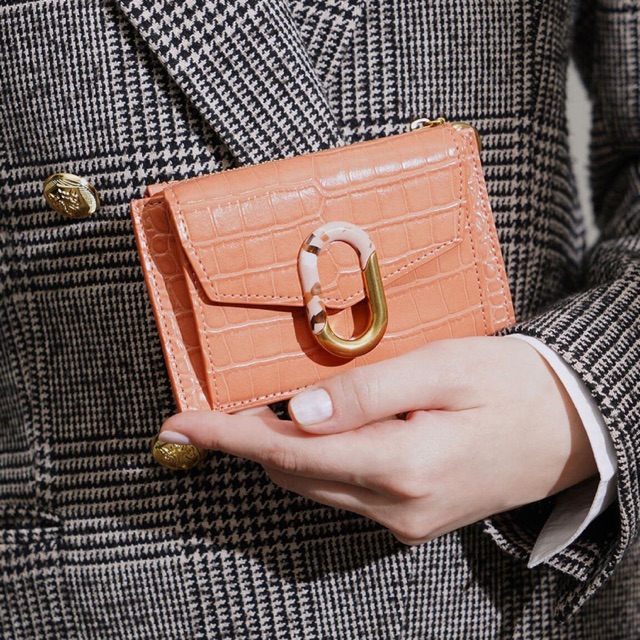 Ck Croc-Stone-Embellished Card Holder