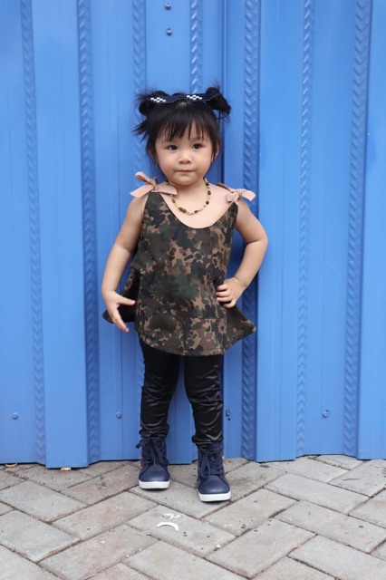 Blouse army tali tanktop untuk anak perempuan 2-5 tahun nablfashion