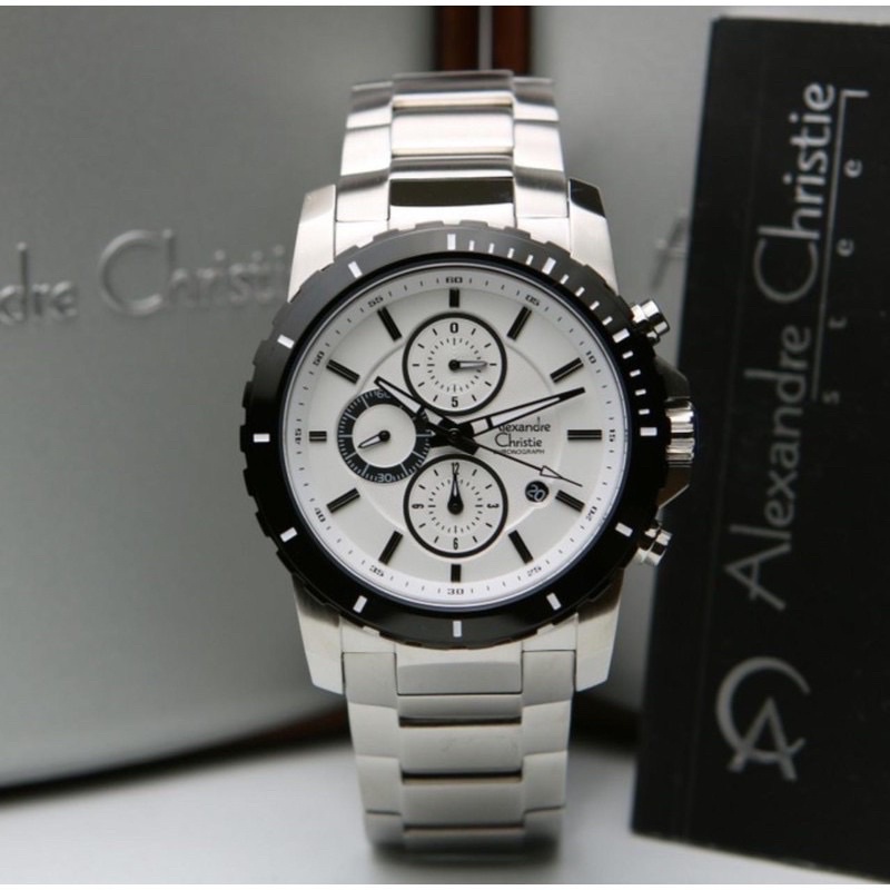 JAM TANGAN PRIA ALEXANDRE CHRISTIE AC 6141 / AC6141 FULL BLACK ORIGINAL