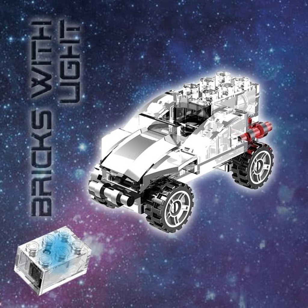 Hotgear Clear Vehicle Bricks with Light Mainan Building Blocks