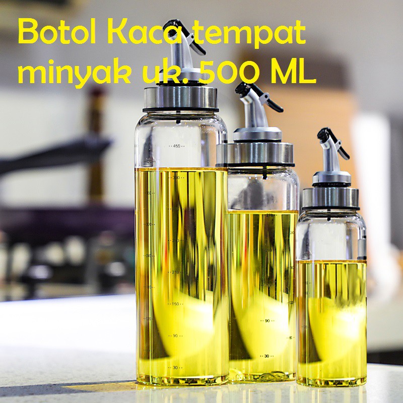 Botol Minyak Olive Oil Bahan Kaca dan Stainless Steel