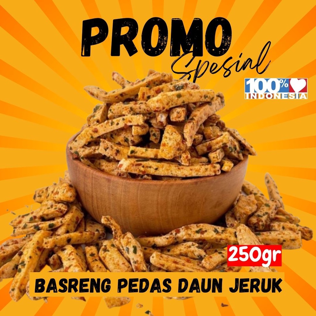 

Basreng Stik Pedas Daun Jeruk Bumbu Melimpah Halal 250gr