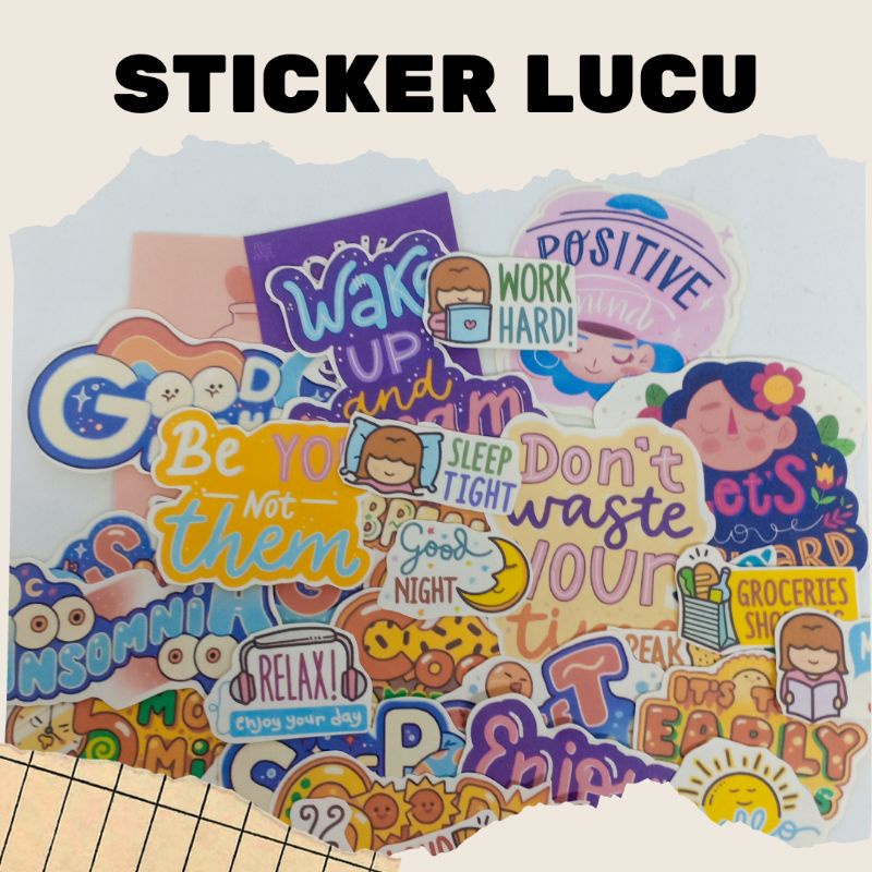 

(isi 35pcs)Stiker Lucu dan Imut daily & positive vibe Words My StiCute Sticker Cute Daily & Positive Vibe Words
