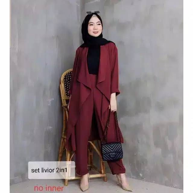 Alivia set pakaian wanita fashion remaja kekinian