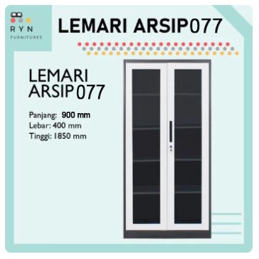 Filling Cabinet / Lemari Arsip Besi 2 Pintu Kaca LA-077