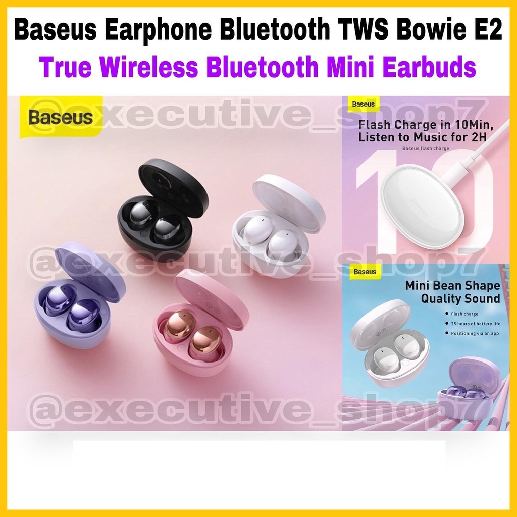 Baseus Earphone Bluetooth Bowie E2 - True Wireless Bluetooth Mini Earbuds - Garansi 6 Bulan