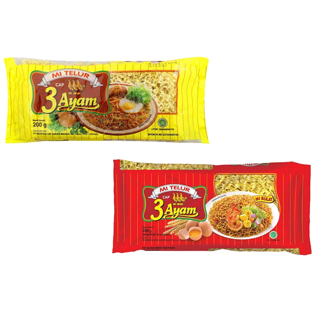 

Mie Telur Cap 3 Ayam Kemasan 200 gr