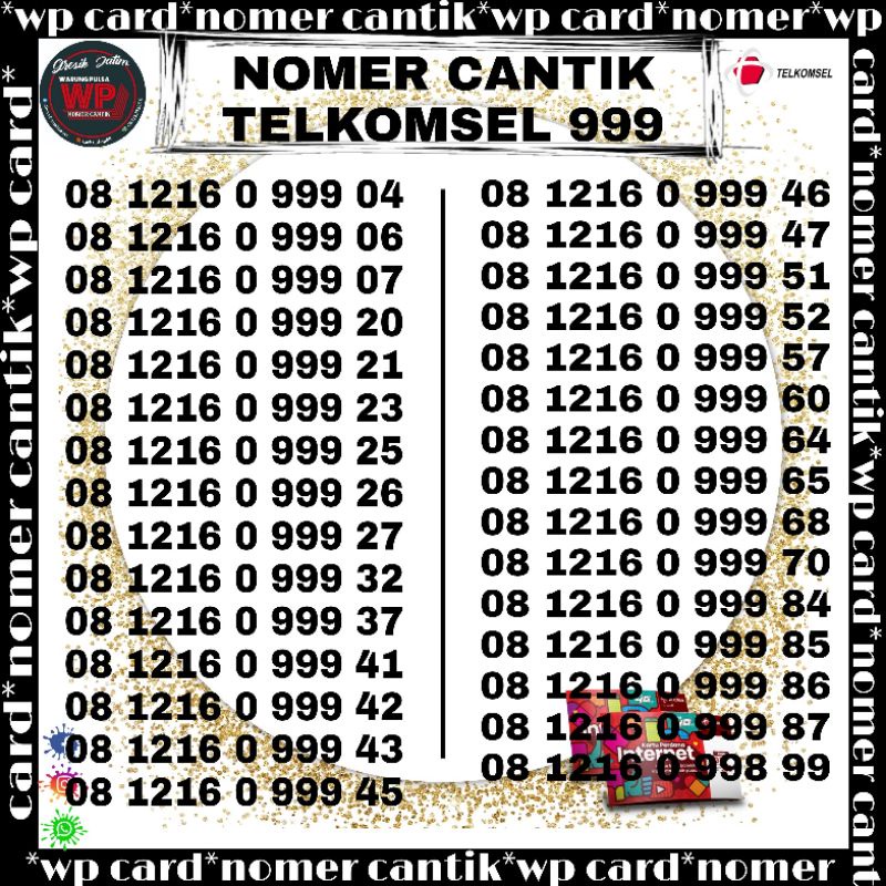 Nomer cantik Telkomsel 999