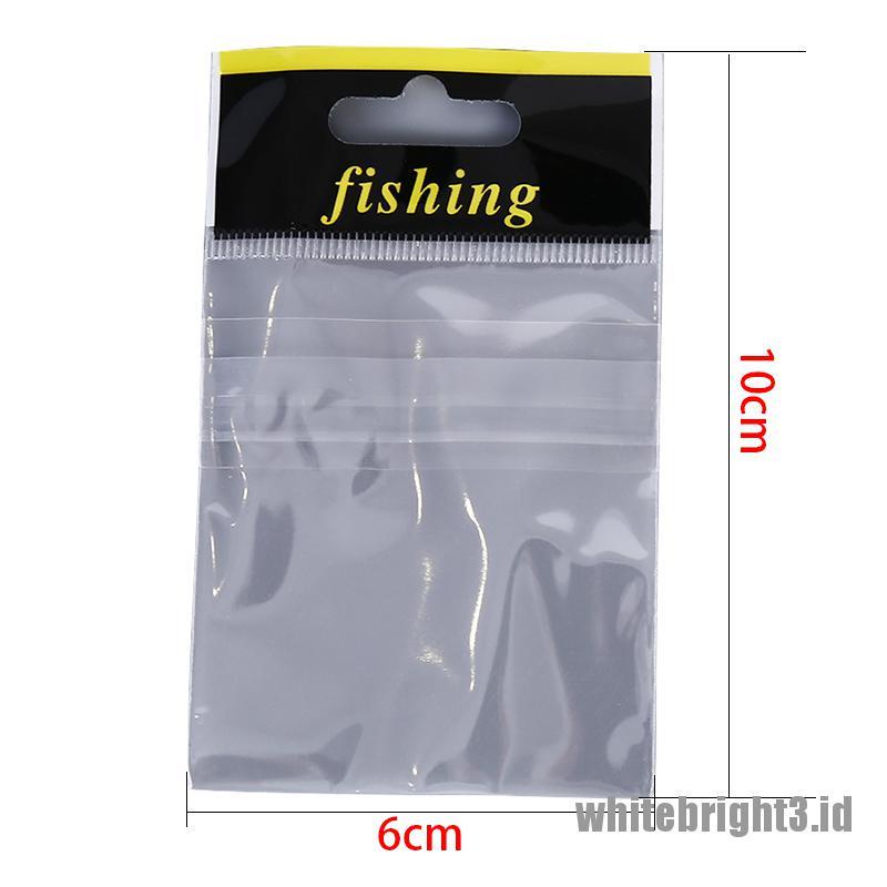 &lt; &lt; &gt; 100pcs Tas Penyimpanan Kail Pancing Ukuran Kecil Warna Putih
