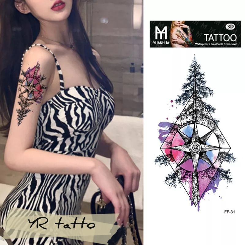 Tatto Temporary Tulisan Model FF ukuran 21*10cm