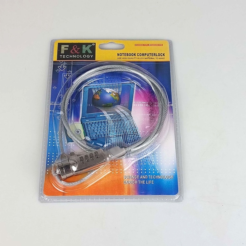 F&amp;K Kunci Pengaman Laptop Code Number Security Lock - 18458 - Silver